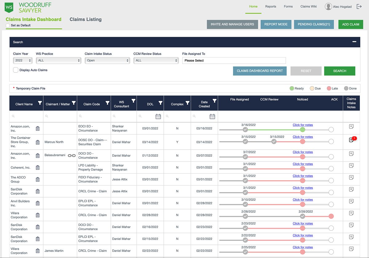 Old Claims Dashboard